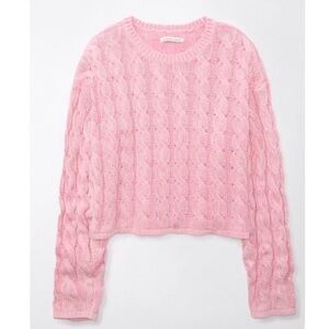AE Cropped Cable-Knit Sweater